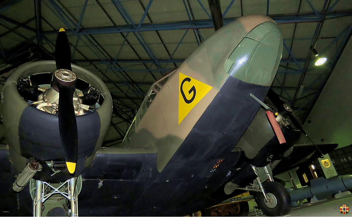 Airspeed Oxford aeroplane ready for 3D Engineers to laser scan at Hendon museum.